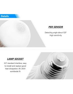 LED КРУШКА СЪС СЕНЗОР ЗА ДВИЖЕНИЕ E27