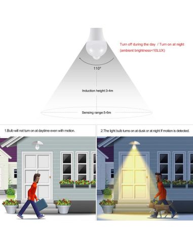 LED КРУШКА СЪС СЕНЗОР ЗА ДВИЖЕНИЕ E27
