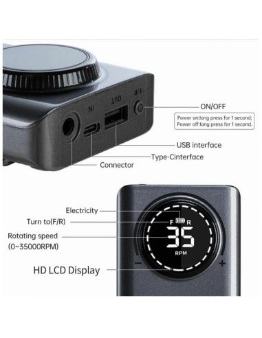Фреза за нокти, за маникюр-педикюр, електрическа пила за нокти 35000 RPM, безжична работа, с дисплей