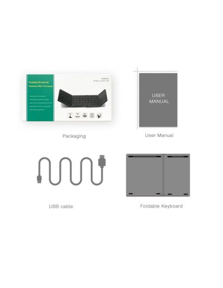 Безжична сгъваема клавиатура със сензорен панел за IOS Android Samsung Windows Ipad Tablet Notebook
