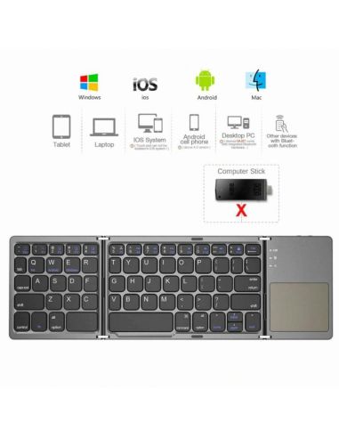 Безжична сгъваема клавиатура със сензорен панел за IOS Android Samsung Windows Ipad Tablet Notebook