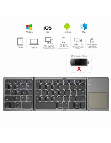 Безжична сгъваема клавиатура със сензорен панел за IOS Android Samsung Windows Ipad Tablet Notebook