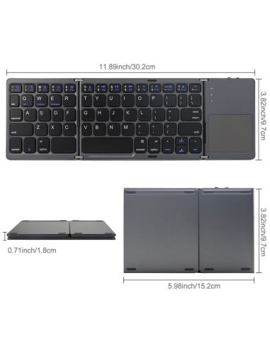 Безжична сгъваема клавиатура със сензорен панел за IOS Android Samsung Windows Ipad Tablet Notebook