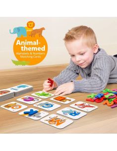 Аlphabet Образователна игра с дървени букви,  цифри  и флаш карти 2