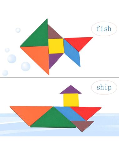 Пъзел Tangram, 14.5x14.5x1.4 см, 7 части