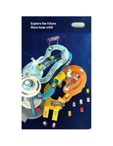 Игра за деца писта с колички на няколко нива - Космическа база