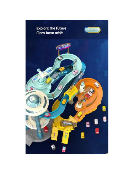 Игра за деца писта с колички на няколко нива - Космическа база