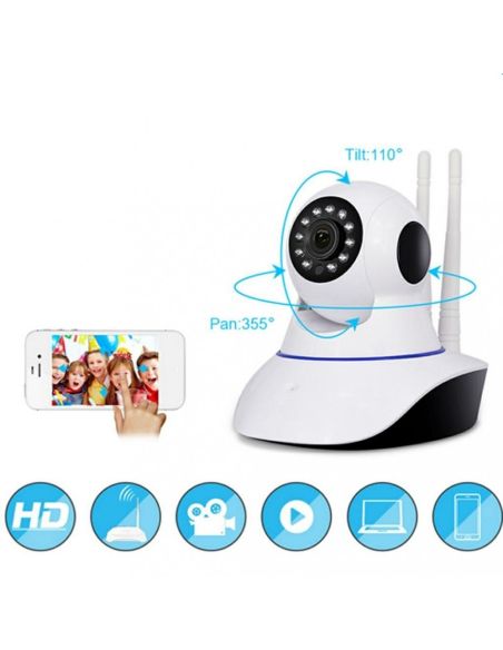 IP камера WiFi за видеонаблюдение и управление от телефон, въртяща се 360, Двупосочен Интерком