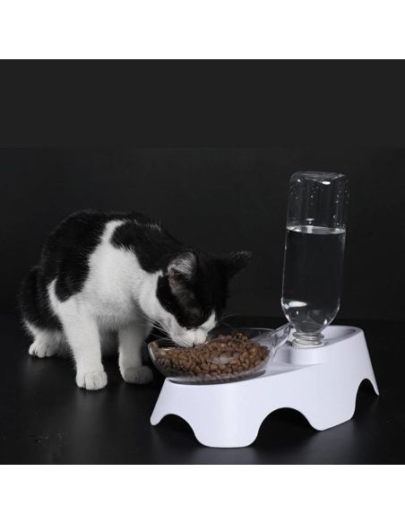 Дозираща купичка за вода и купичка за храна за котки