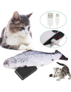 Мърдаща се играчка рибка за котки с USB батерия