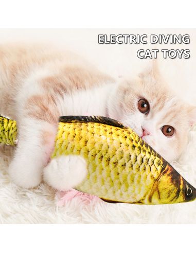 Мърдаща се играчка рибка за котки с USB батерия