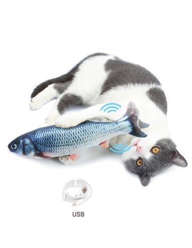 Мърдаща се играчка рибка за котки с USB батерия