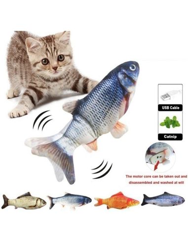 Мърдаща се играчка рибка за котки с USB батерия