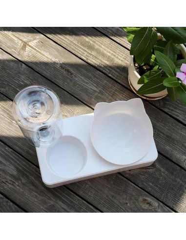 Комбинирана Купичка за Храна и Вода за Котки - Удобство и Стил в Едно