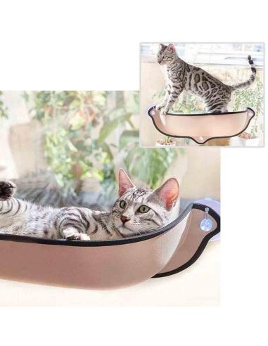 Котешко легло с вакуумно захващане към стъкло, прозорец