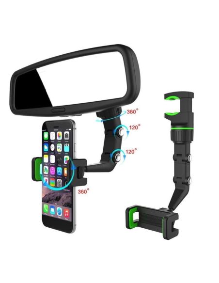 Стойка за телефон Clip Holder за кола с монтаж на огледало за обратно виждане