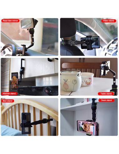 Стойка за телефон Clip Holder за кола с монтаж на огледало за обратно виждане