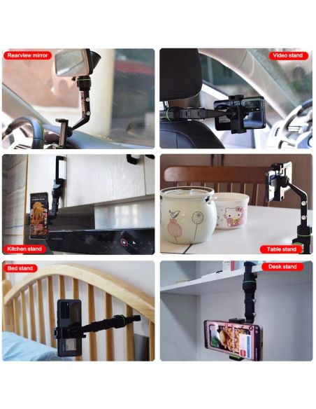 Стойка за телефон Clip Holder за кола с монтаж на огледало за обратно виждане