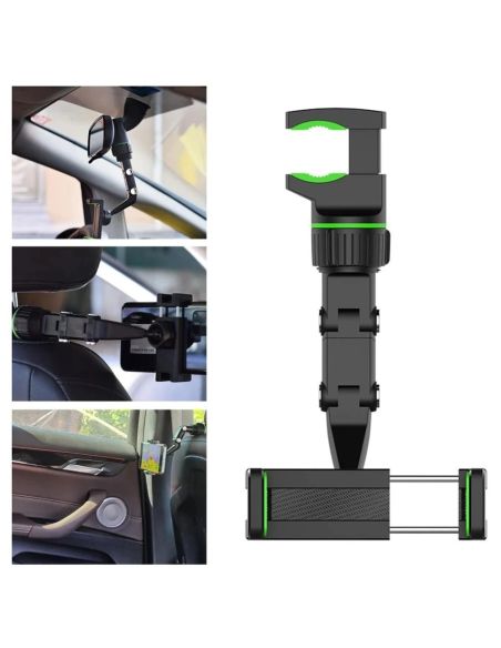 Стойка за телефон Clip Holder за кола с монтаж на огледало за обратно виждане