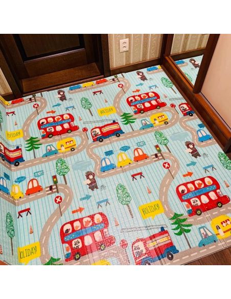 Сгъваемо детско килимче за игра, топлоизолиращо 150x180x1cm Превозни средства  и Животни в самолет