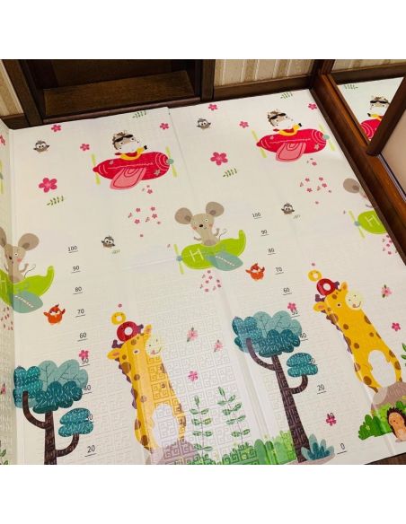 Сгъваемо детско килимче за игра, топлоизолиращо 150x180x1cm Превозни средства  и Животни в самолет