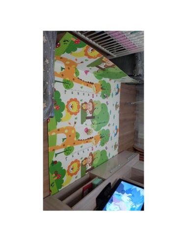 Сгъваемо детско килимче за игра, топлоизолиращо 160x180x1cm. Трафик и Джунгла