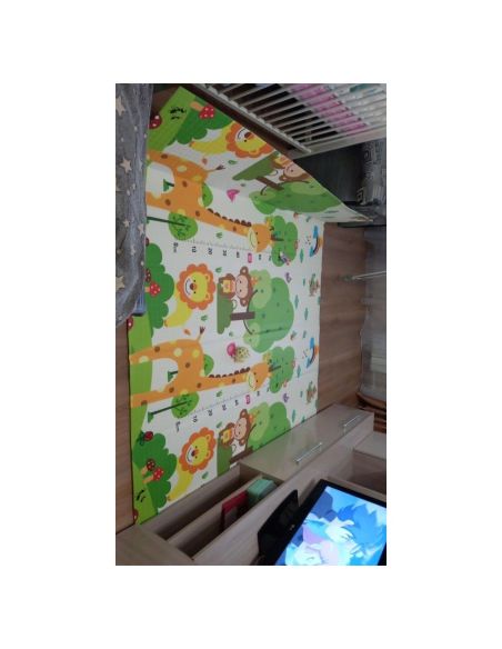 Сгъваемо детско килимче за игра, топлоизолиращо 160x180x1cm. Трафик и Джунгла