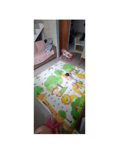 Сгъваемо детско килимче за игра, топлоизолиращо 160x180x1cm. Трафик и Джунгла