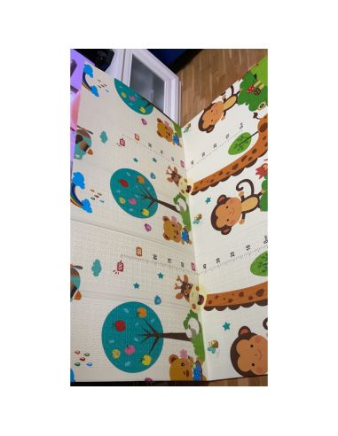 Сгъваемо детско килимче за игра, топлоизолиращо 180x200x1cm - Жираф и Цифри