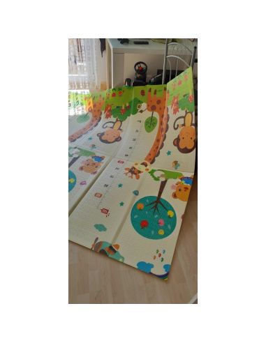 Сгъваемо детско килимче за игра, топлоизолиращо 180x200x1cm - Жираф и Цифри