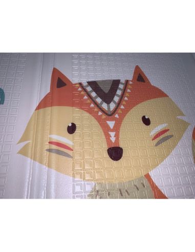 Сгъваемо детско килимче за игра, топлоизолиращо 160x180x1cm - модел Лисица и Тигър