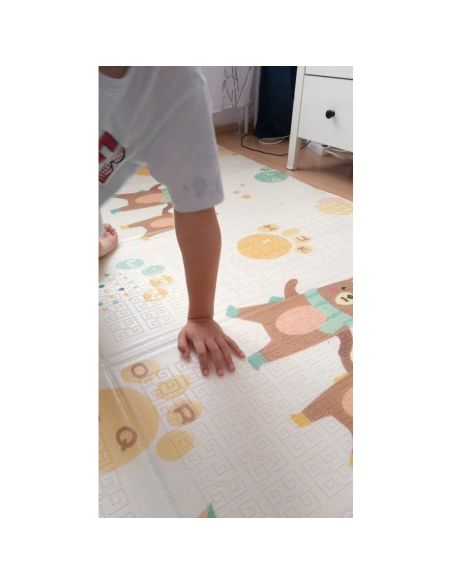 Сгъваемо детско килимче за игра, топлоизолиращо 180x200х1см - мече с хвърчило