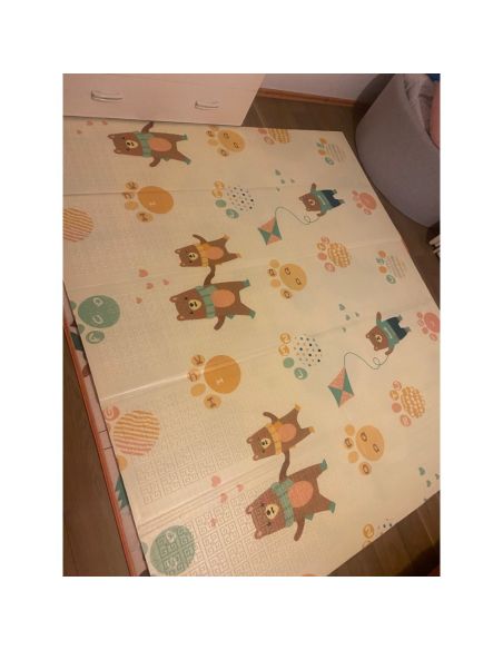 Сгъваемо детско килимче за игра, топлоизолиращо 180x200х1см - мече с хвърчило