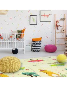 Сгъваемо детско килимче за игра, топлоизолиращо 180x200х1см.  Превозни средства и  Животни в самолет 2