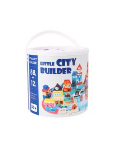 Дървен конструктор "Little City Builder" - Комплект от 100 части 2