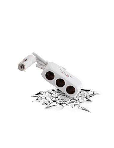 Троен разклонител за запалка за кола и 2 USB