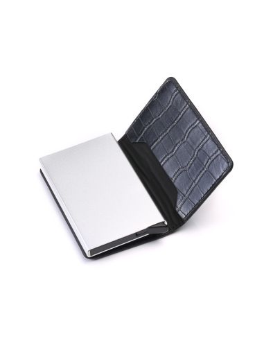 Портфейл от Крокодилска Кожа с RFID Защита Черен
