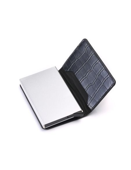 Портфейл от Крокодилска Кожа с RFID Защита Черен