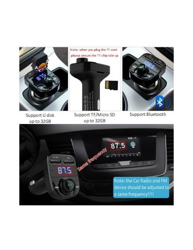 FM Трансмитер  Bluetooth, USB, FM аудио предавател, MP3 плейър, Handsfree