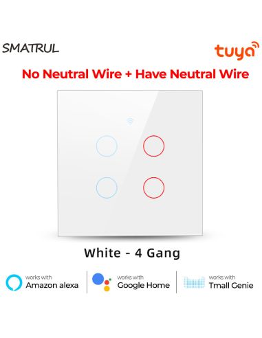 Wi-Fi Смарт Сензорен Ключтление за осветление с тъч стъклен панел