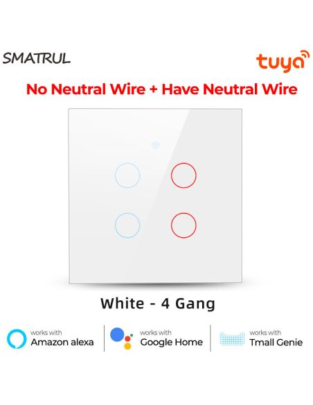 Wi-Fi Смарт Сензорен Ключтление за осветление с тъч стъклен панел
