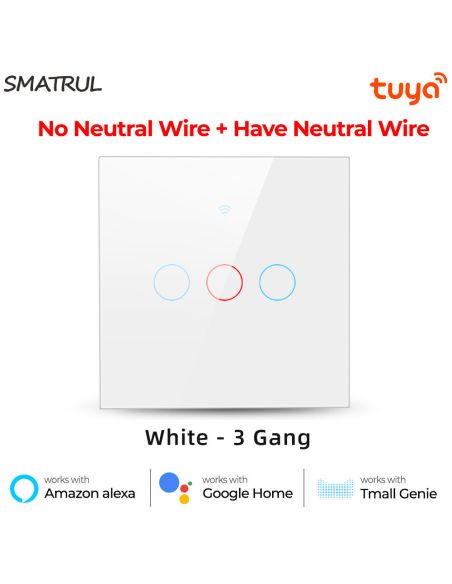 Wi-Fi Смарт Сензорен Ключтление за осветление с тъч стъклен панел