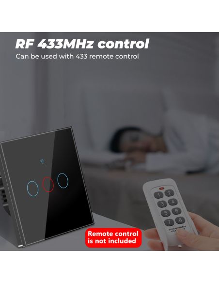 Wi-Fi Смарт Сензорен Ключтление за осветление с тъч стъклен панел