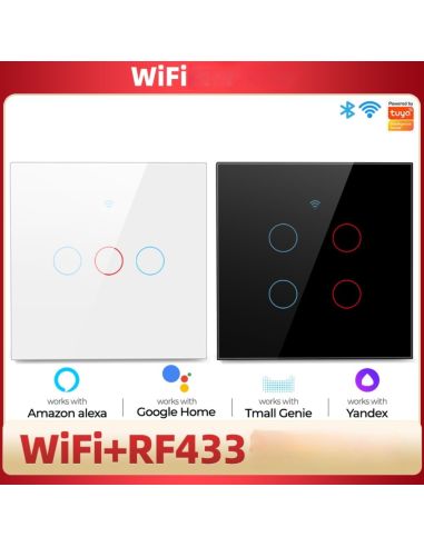 Wi-Fi Смарт Сензорен Ключтление за осветление с тъч стъклен панел