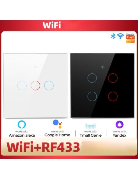 Wi-Fi Смарт Сензорен Ключтление за осветление с тъч стъклен панел