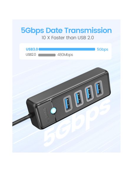 4-портов USB HUB 3.0 с Висока Скорост 5Gbps