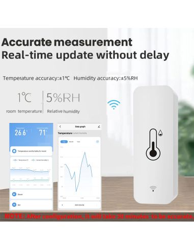 Стаен термометър с wifi - сензор за температура и влажност