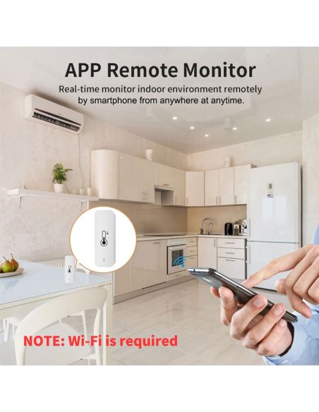 Стаен термометър с wifi - сензор за температура и влажност