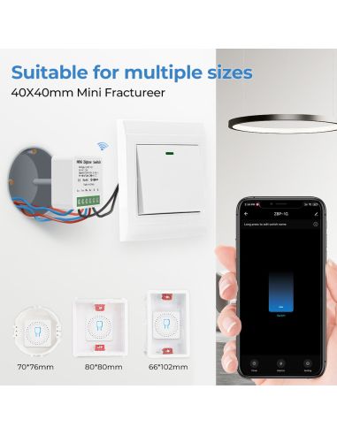 Смарт WiFi превключвател с 16A реле, смарт модул за осветление - двуканален