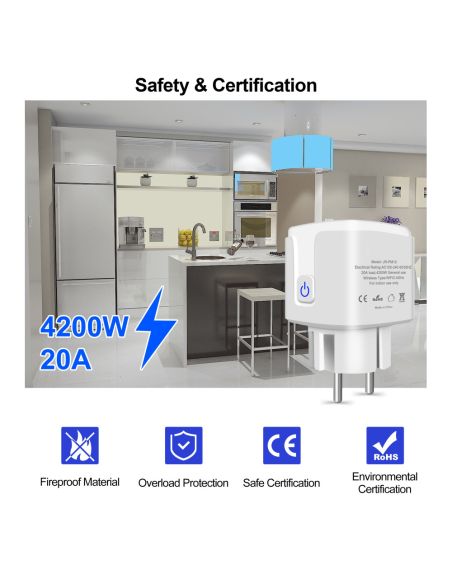 Смарт Wifi контакт за 20 ампера - за климатик, бойлер, печка и др